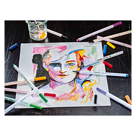Stabilo Pen 68 Pinsel - Filzstift - helles Zinnoberrot (30)