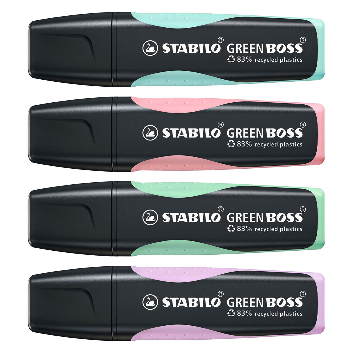 Stabilo Green Boss Pastel Markering Marker Set med 4 stykker