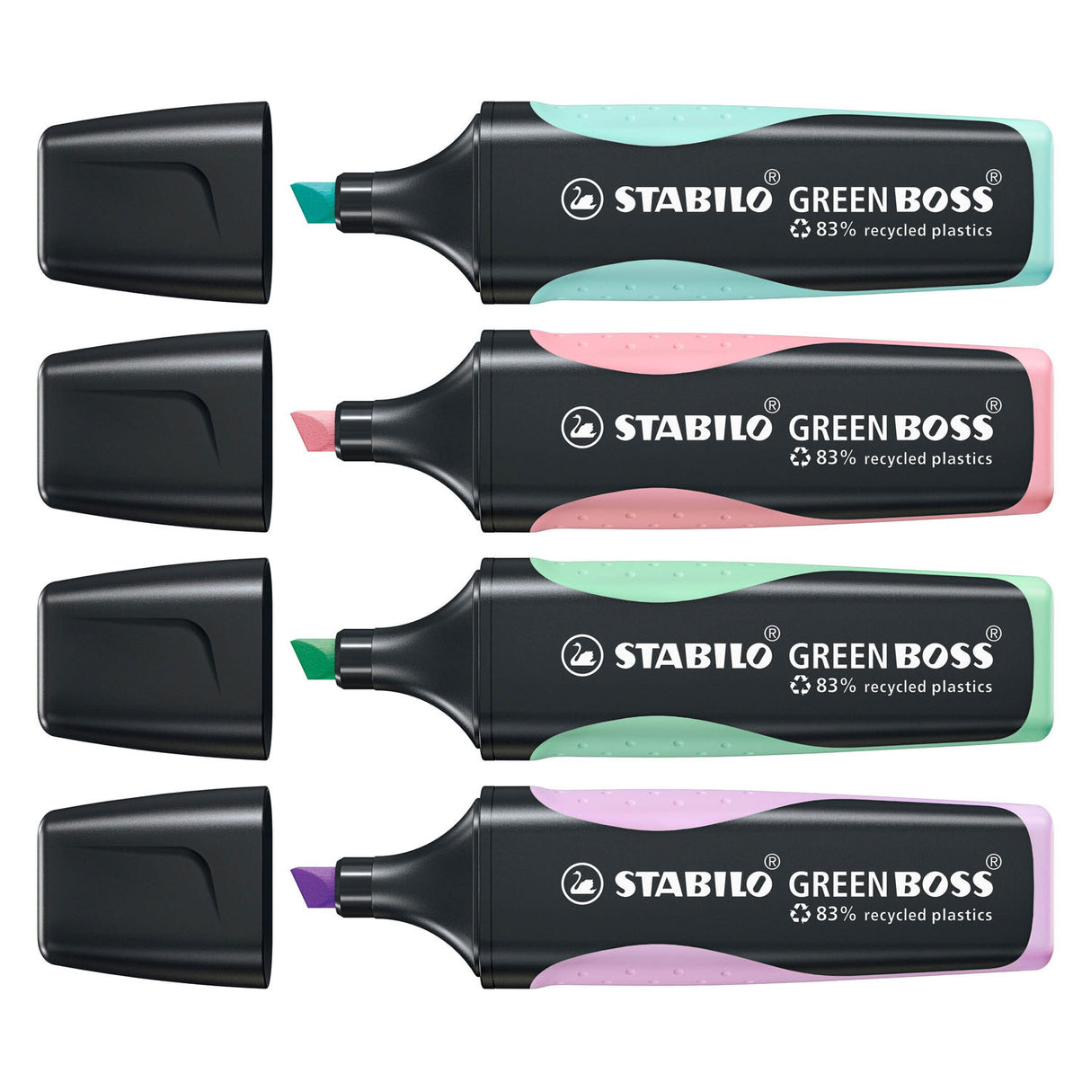 Stabilo Green Boss Pastel Markering Marker Set med 4 stykker