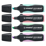 Stabilo Green Boss Pastel Marking Marker Set med 4 stycken