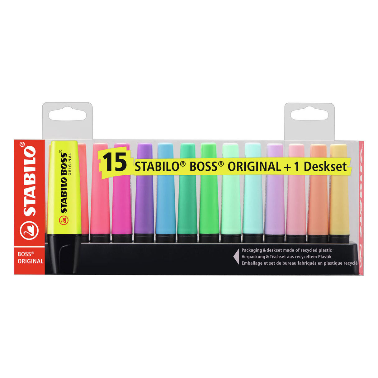Stabilo Boss Original – Textmarker – 15-teiliges Schreibtischset