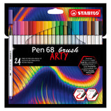 Stabilo Pen 68 Brush Arty Felt -Tip PENS 24 stycken