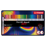 Stabilo Pen 68 Brush Arty Metal box 30st.