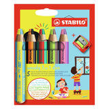 STABILO WOODY 3IN1 Duo con un lápiz Sharper, 6dlg.