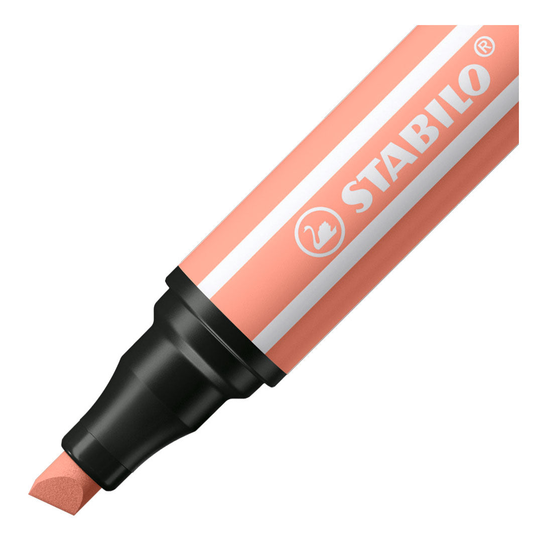 Stabilo Pen 68 max felt -tip pen with a thick chisel point apricot