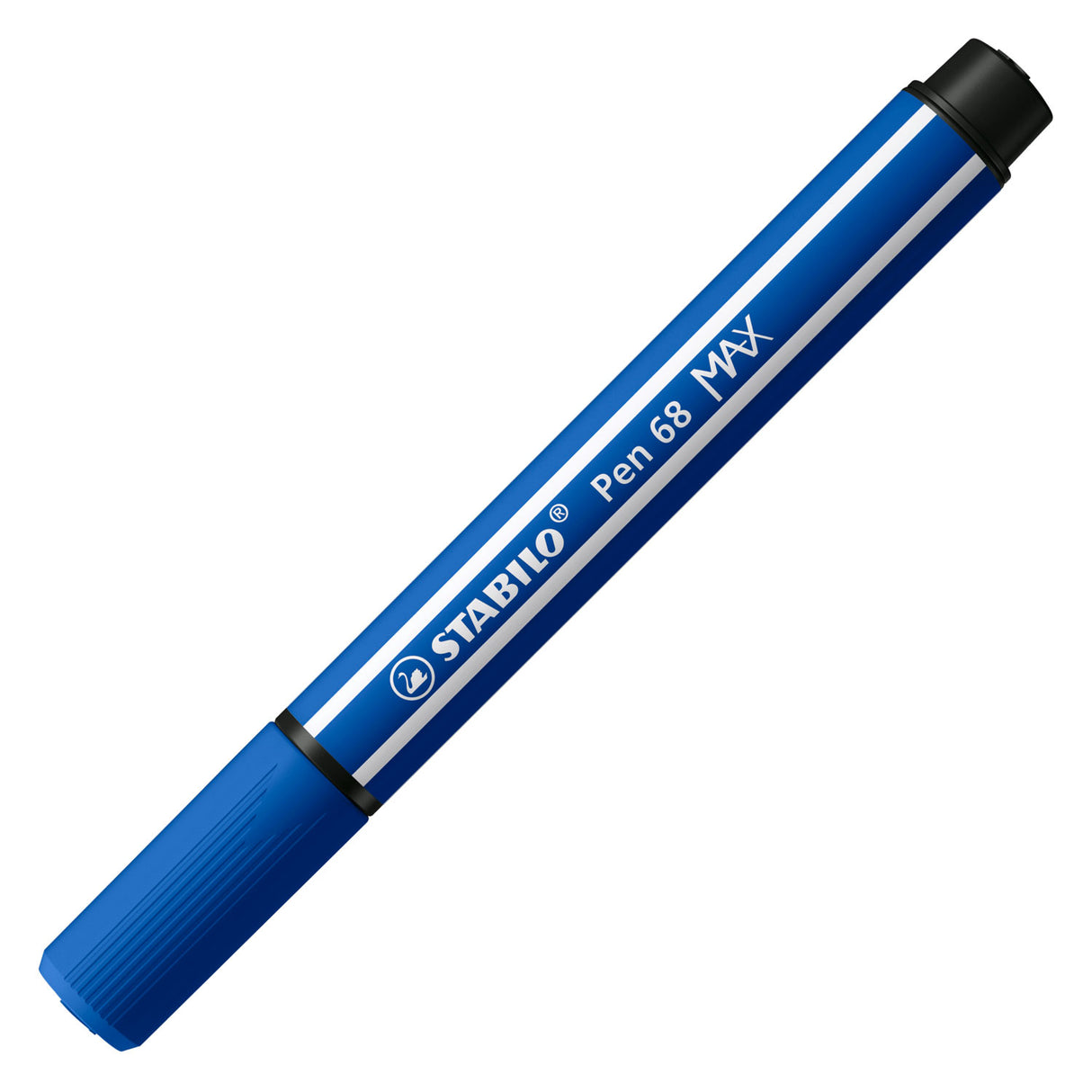 Stabilo pen 68 max felt -tip pen with thick chiseling point dark blue