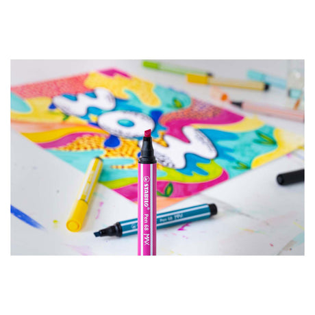 Stabilo Pen 68 max – Filzstift mit dicker Keilspitze – Flieder