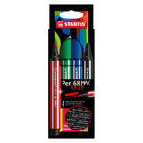 Stabilo Pen 68 Max Arty Felt -tip Pen z debelim dletnim vrhom 4 barve