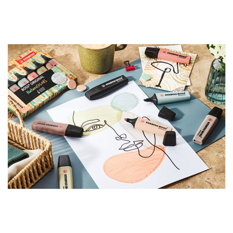 Stabilo Boss Original – Textmarker – 6er-Set – Naturfarben