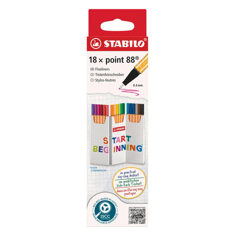 Stabilo Point 88 Zick-Zack-Fineliner – 18 Stück.