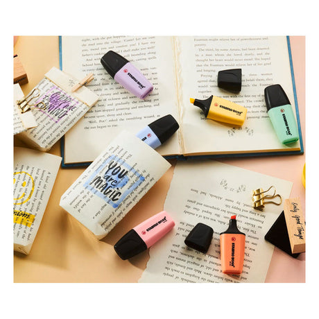 Stabilo tekstmarker boss mini 07 6-2-01 kleurenassortiment beitelpunt 5mm 6 stuk