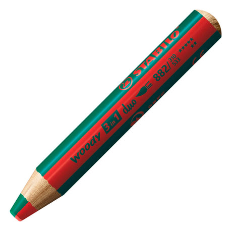 Stabilo woody 3in1 duo multitalent potloden - rood donker groen
