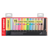 Stabilo Boss Original Pastell Naturfarben Textmarker Schreibtischset - 15-tlg.