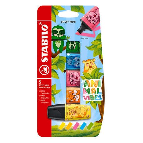 Stabilo Boss Mini – Textmarker – Animal Vibes – Etui mit 5 Farben