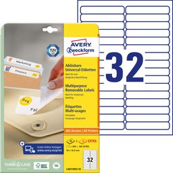 Markenlose, ablösbare Avery-Etiketten ohne Marke, 96 x 16,9 mm (25)