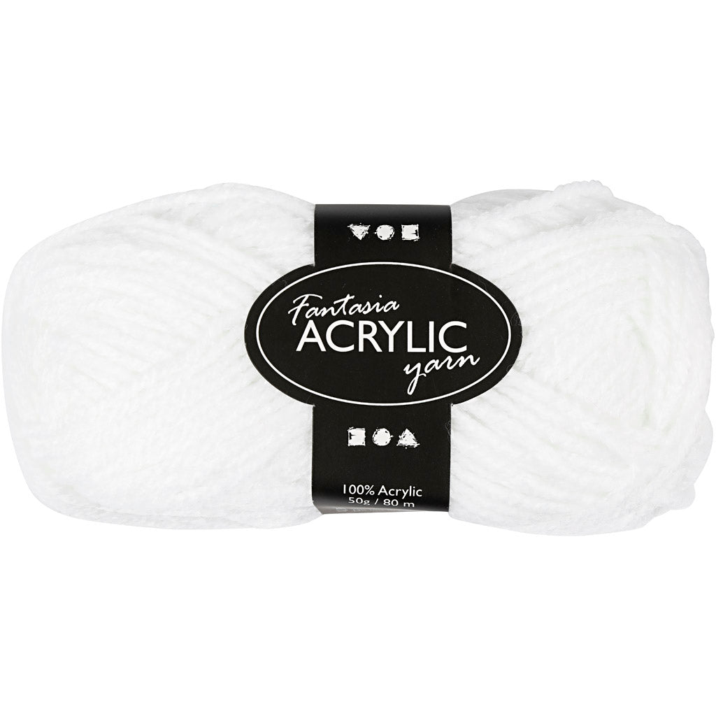 Creativ Company Acrylgarn, weiß, 50gr, 80m