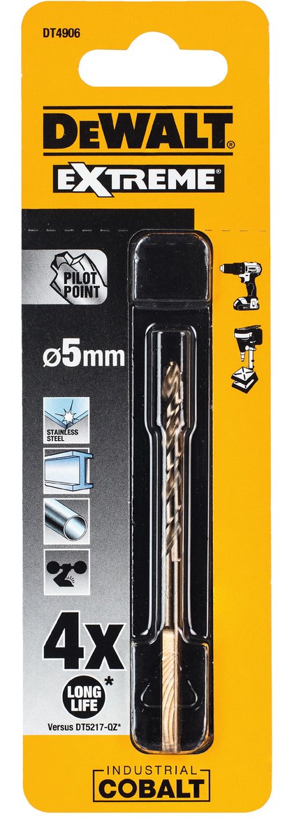 Dewalt Zubehör HSS Industrie-Kobalt-Metallbohrer 5,0 mm – DT4906-QZ