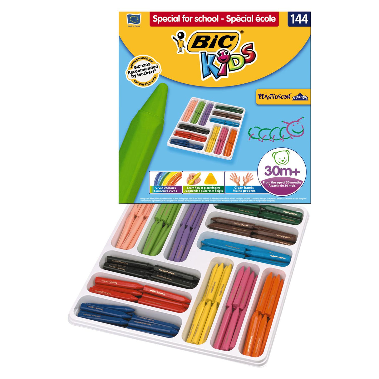 BIC Kids Plastidecor Dreieck Farbkreide, 144st.