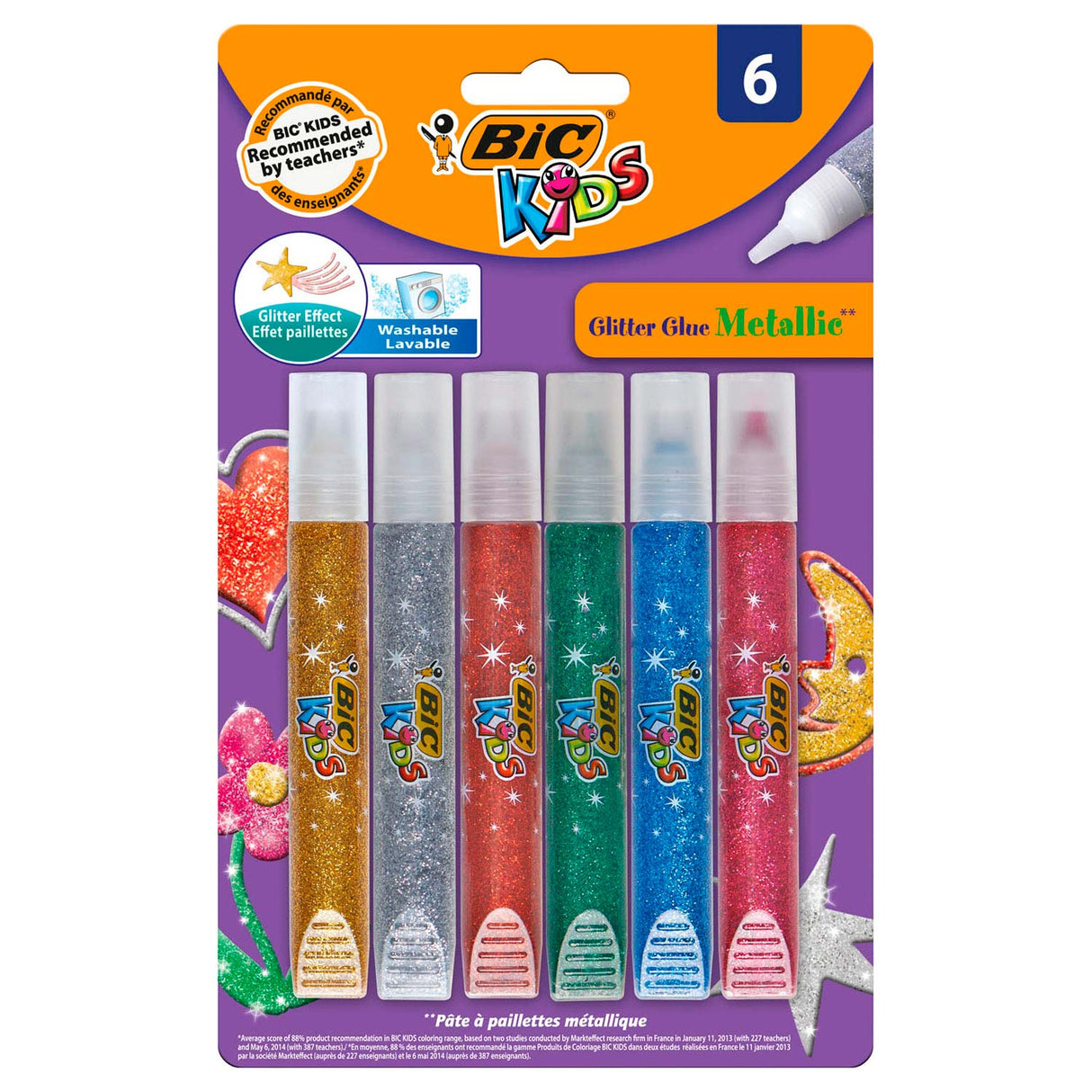 Bic Kids Glitter Glue Metallic, 6st.