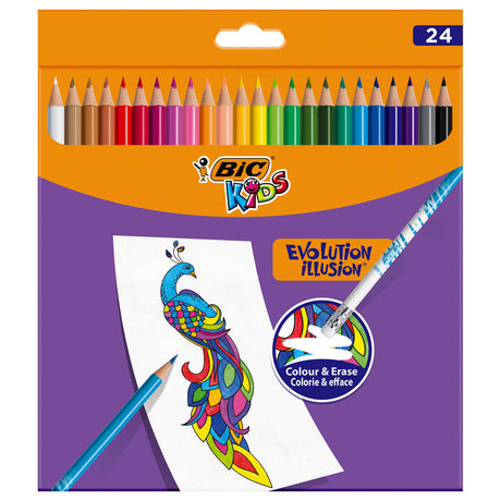 Bic Kids Illusion – Buntstifte – Kinder und Erwachsene – verschiedene Farben – Bleistift – 24 Stück