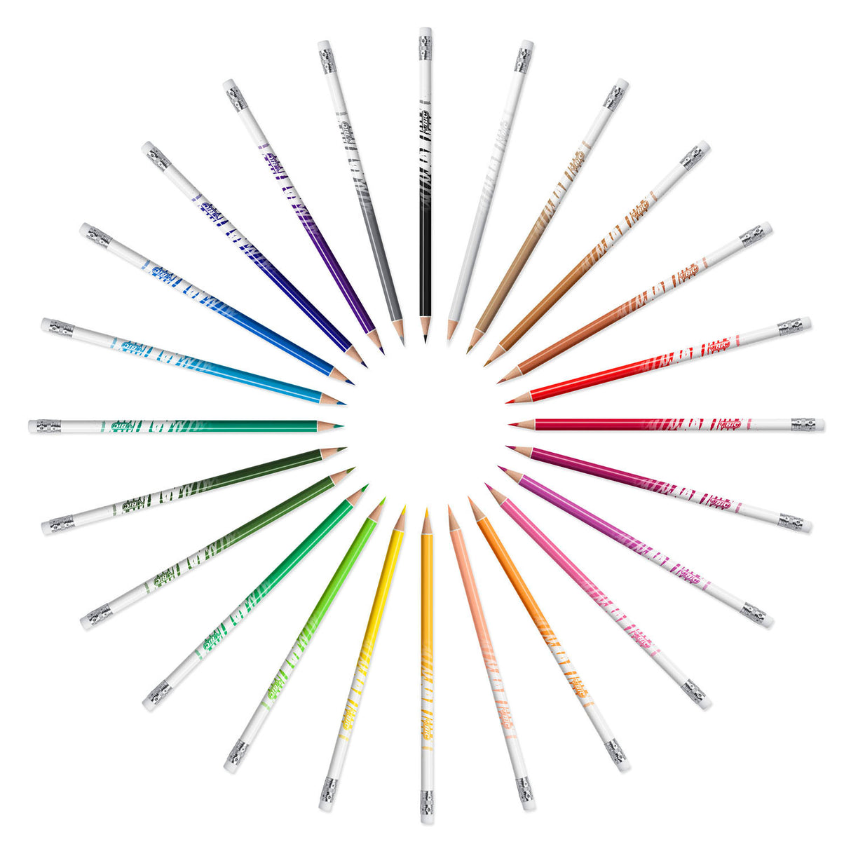 Bic Kids Illusion – Buntstifte – Kinder und Erwachsene – verschiedene Farben – Bleistift – 24 Stück