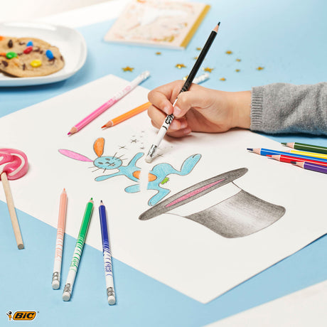 Bic Kids Illusion – Buntstifte – Kinder und Erwachsene – verschiedene Farben – Bleistift – 24 Stück