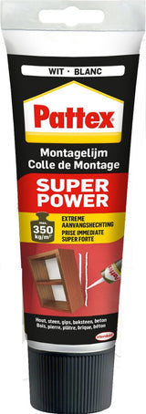 Pattex super power waterbased 250 g tube | binnen buiten gebruik | universeel te gebruik voor alle materialen | extreem sterke montage lijm | montagelijm voor alle doeleinden!