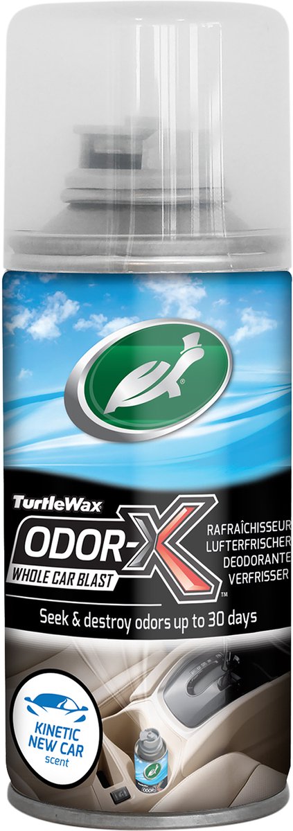 Turtle Wax Power Out Odor-X Whole Car Blast – entfernt schlechte Gerüche – zerstört Gerüche statt zu überdecken – wunderbarer frischer Neuwagenduft – bis zu 30 Tage – 100 ml