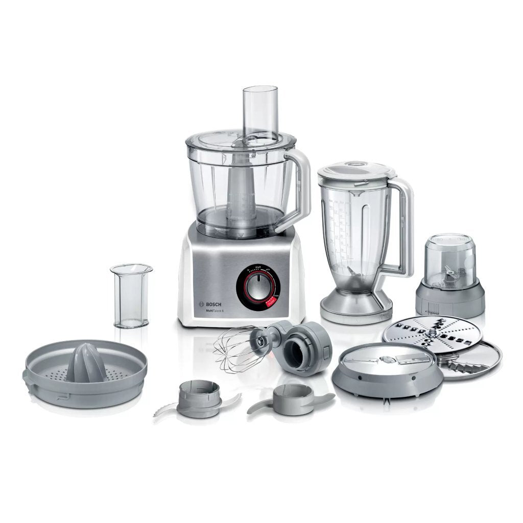 Bosch MC812S844 Multitalent 8 Food Processor Hvid rustfrit stål