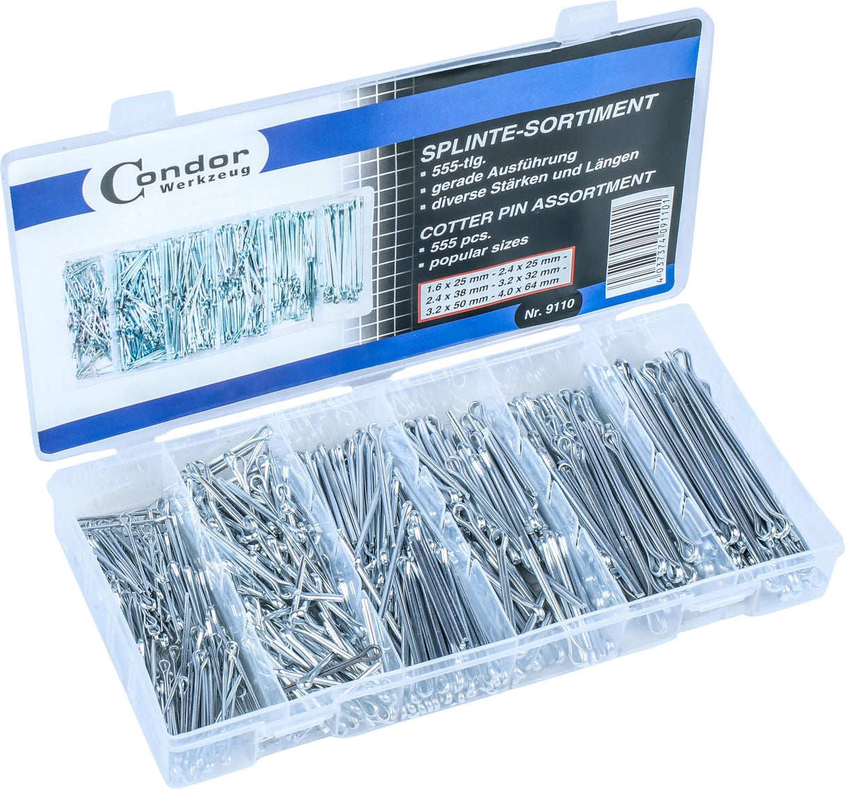 Condor Sortiment Splinte 9110 Sortiment Splinte 555-tlg.