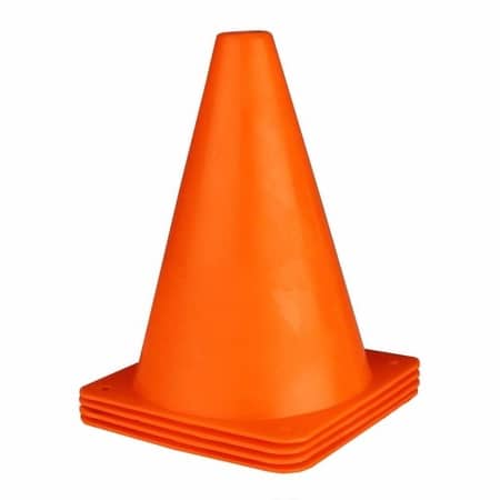 Toi-toys 4 orangefarbene Verkehrskegel 17 cm hoch