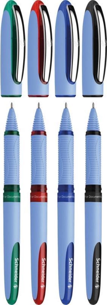 Schneider Schreibgeräte Schneider Rollerball – One Hybrid N – Nadelspitze – 0,5 mm – 4 Stück, verschiedene Farben – S-183594