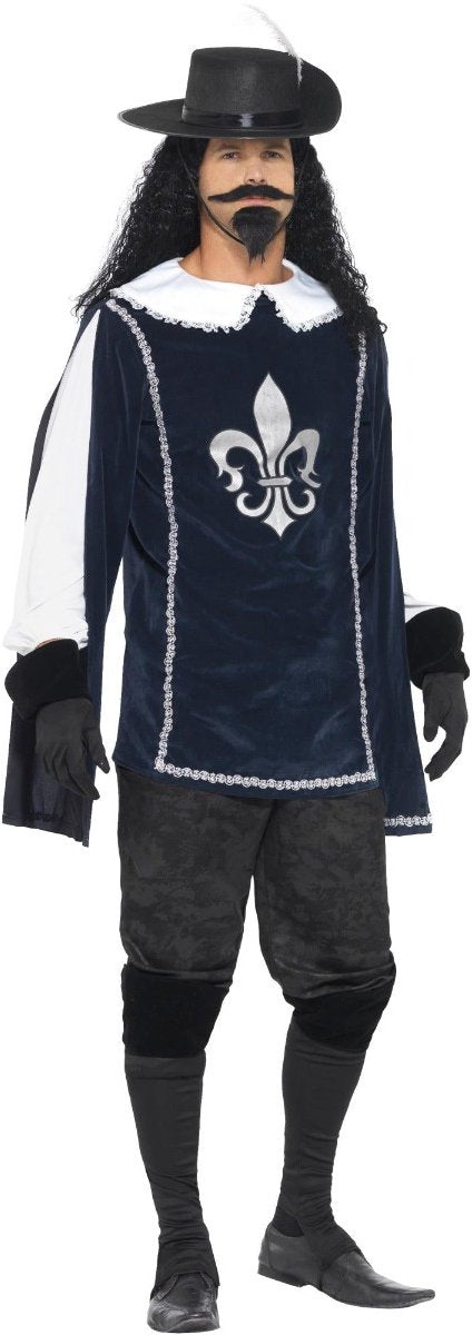 Vegaoo Blaues Musketier-Kostüm für Herren – Fasching – Größe M