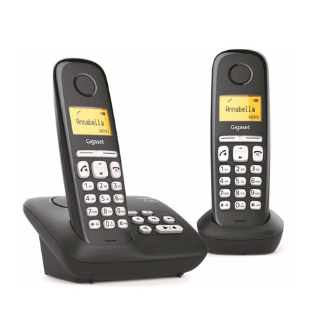 Gigaset al385a duo Telefon + Anrufbeantworter schwarz
