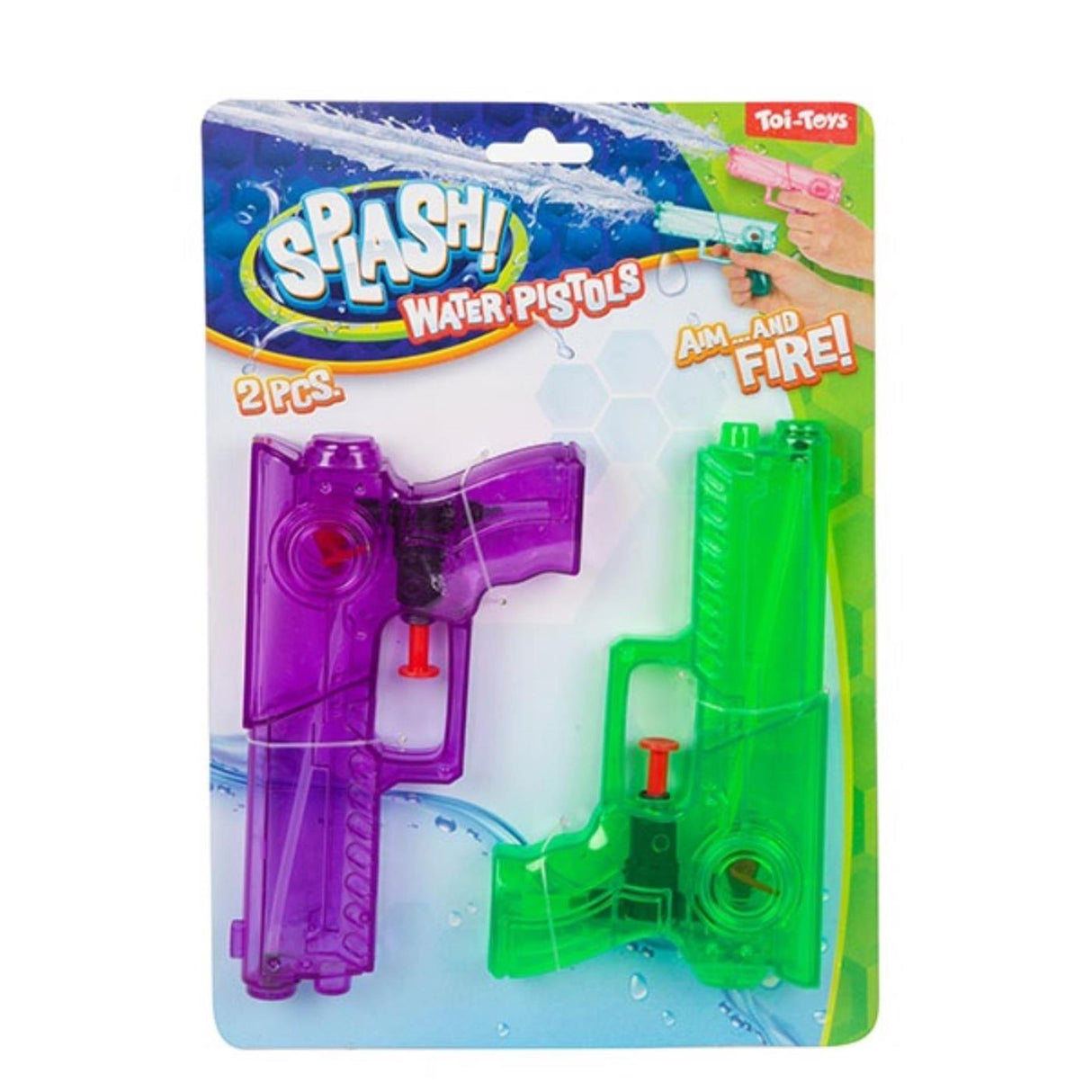 Toi-toys Toi Toys Splash transparente Wasserpistole 2er-Set 2-fach sortiert