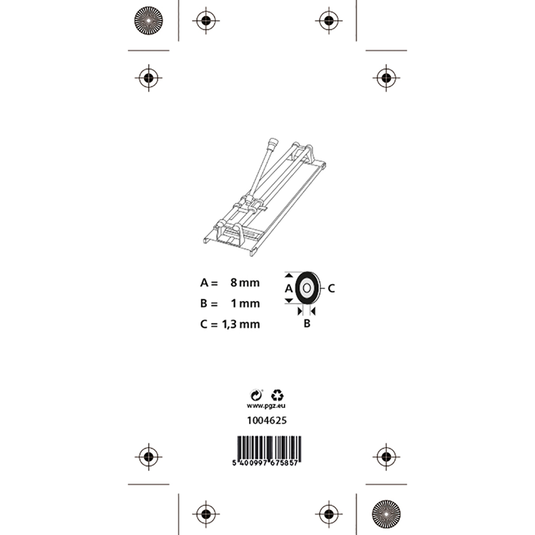Mack 1004625 - vervangwiel tegelsnijder ø22mm | 3 stuks