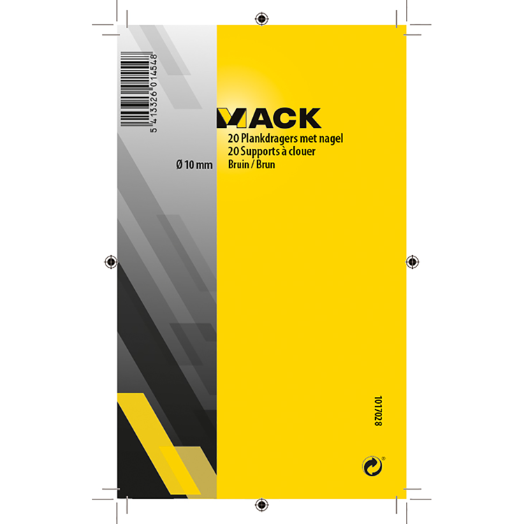 Mack 1017028 - 20 plankdragers met nagel bruin | 5 stuks