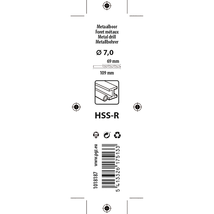 Mack 1018187 - universeelboor hss r ø 7,0 x 109 mm | 5 stuks