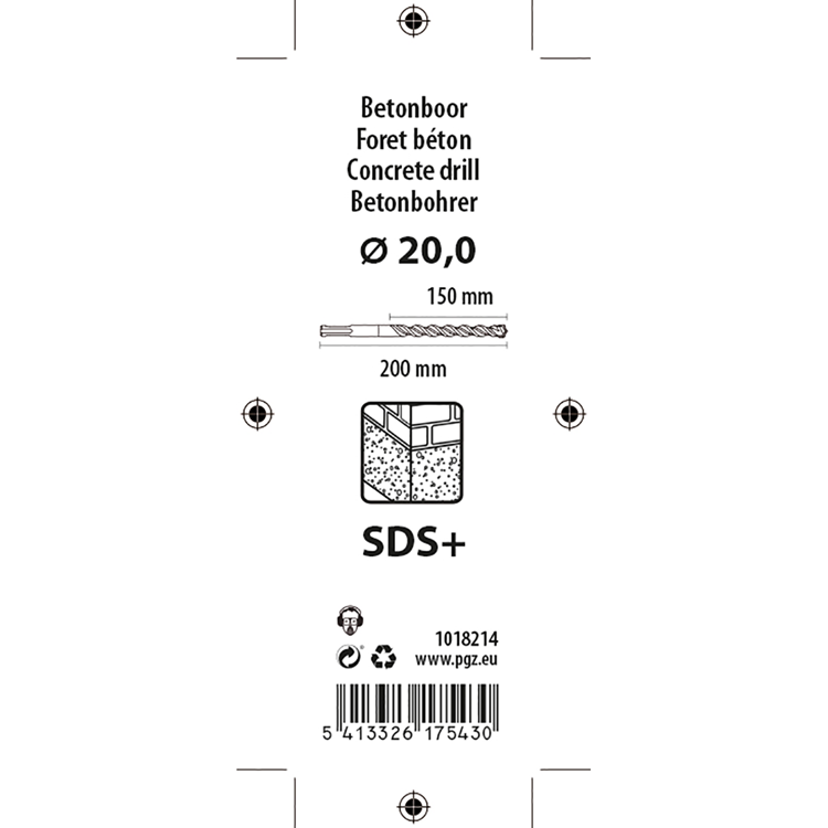 Mack 1018214 - hamerboor sds + 20x200mm | 5 stuks