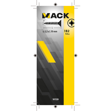 Mack 1017229 - spaanplaatschroef vz kop geelverz.14 st 3,5 x 50 mm | 10 stuks