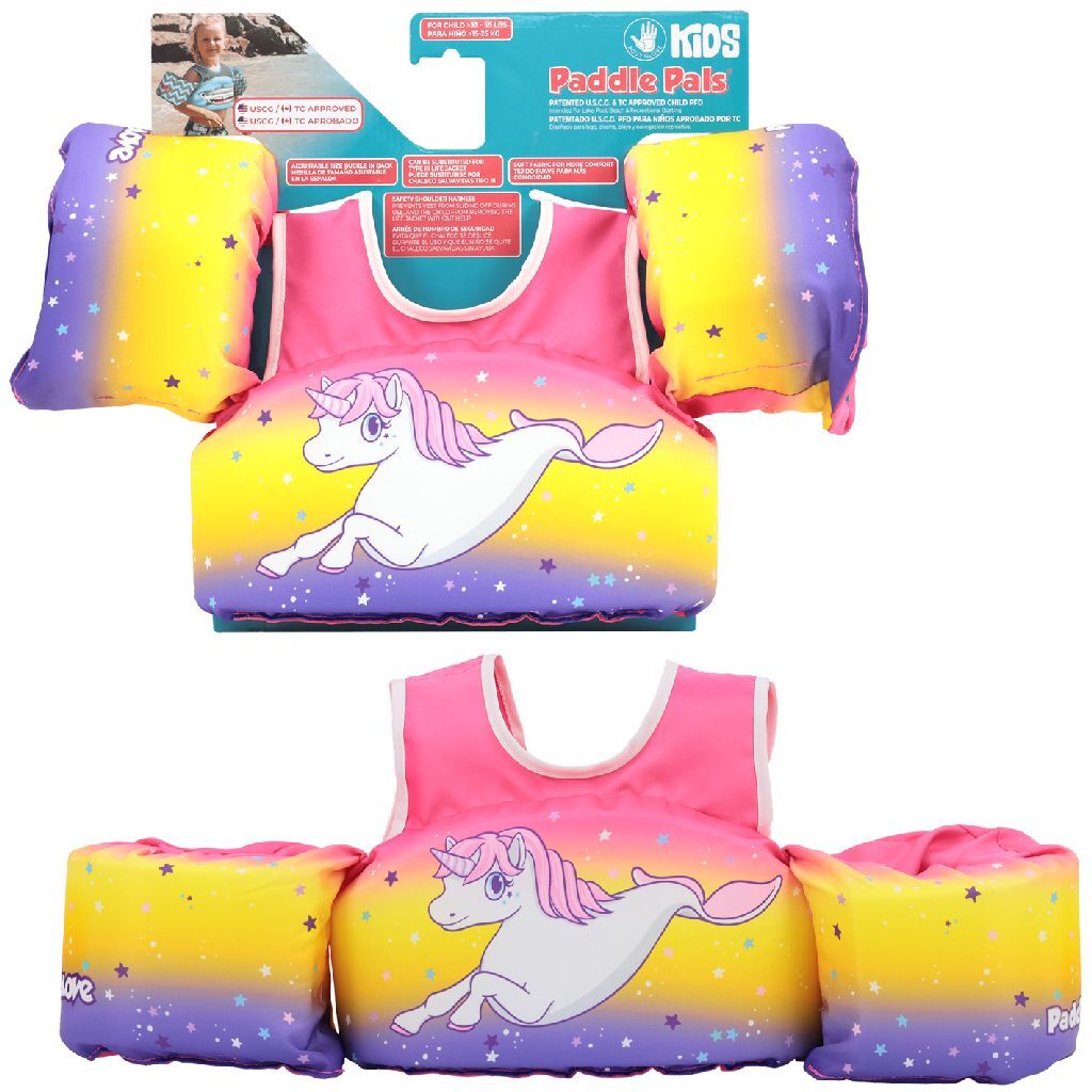 Paddel Pal schwammen Vest Unicorn, 3-6 Joer al