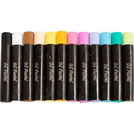 Creativ Company Ölpastelle, L: 7 cm, Stärke 11 mm, Pastellfarben, 12 Stück 1 Box
