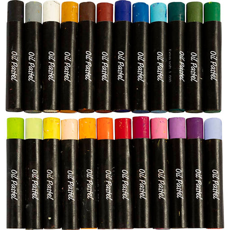 Creativ Company Ölpastelle, L: 7 cm, Stärke 11 mm, Pastellfarben, 24 Stück 1 Box