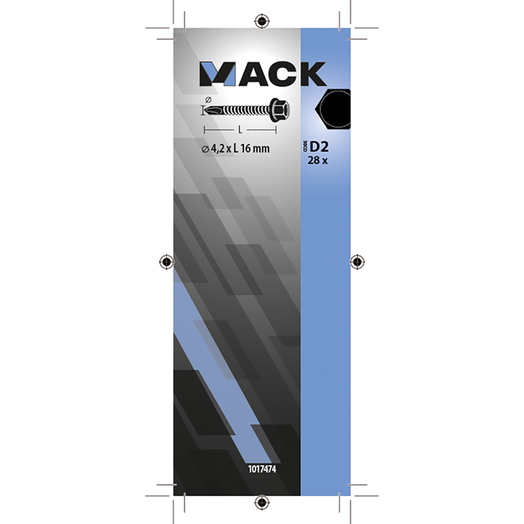 Mack 1017474 - zelfborende schroef zesk.kop verz. 28st 4,2 x 16 mm | 10 stuks