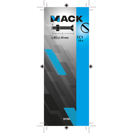 Mack 1017503 - metaalschroef verz. kop + moer verz. 10st m5 x 40 mm | 10 stuks