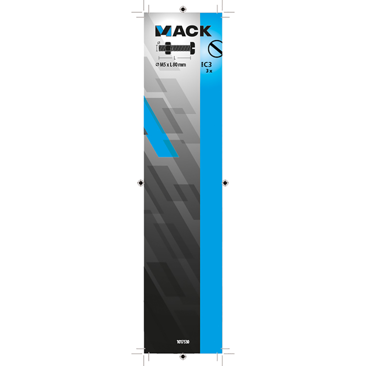 Mack 1017530 - metaalschroef cyl. kop + moer verz. 3 st m5 x 80 mm | 5 stuks