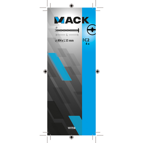 Mack 1017538 - afbreek-metaalschroef verz. 4 st m4 x 35 mm | 10 stuks