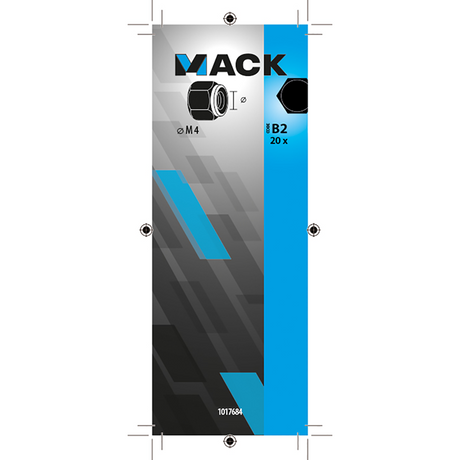 Mack 1017684 - zeskant borgmoer staal verzinkt 20 st m4 | 10 stuks