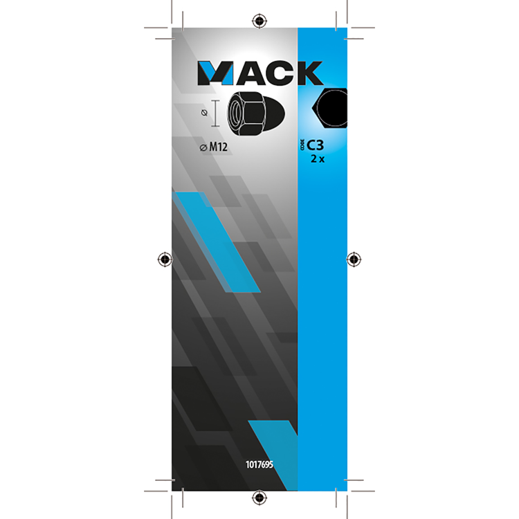 Mack 1017695 - zeskant dopmoer staal verzinkt2 st m12 | 10 stuks