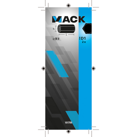 Mack 1017705 - zeskant verbindingsmoer verzinkt 2 st m8 | 10 stuks